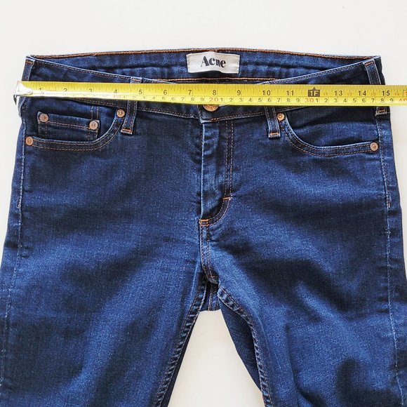 Acne - Kex Soft Raw Dark Blue Skinny Jeans - Size 29/34 - Picture 6 of 9